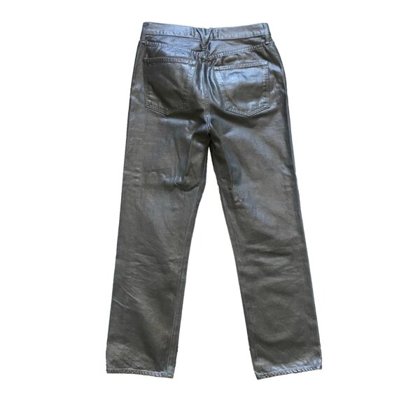 Veronica Beard Daniela High Rise Straight Leg Jeans Womens 29 Silver Coated Pant - Picture 13 of 16